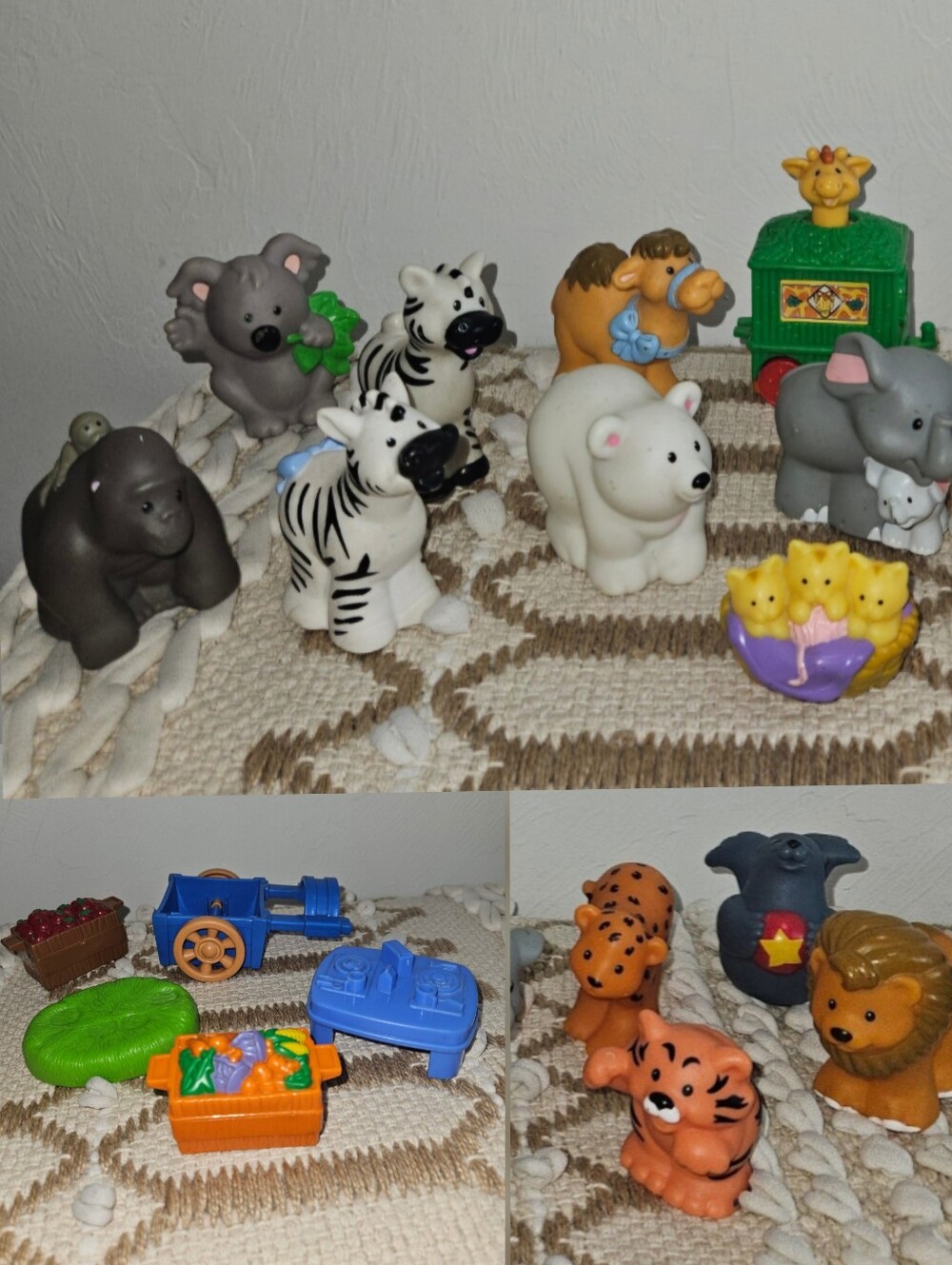 18 Piece Little People Fisher Price Toy Animal Collection Safari Figures Kittens